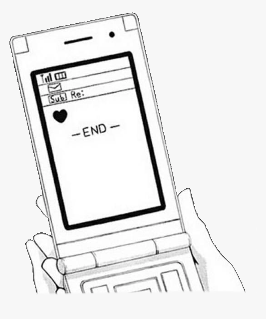 #cellphone #png #tumblr #freetoedit - Draw Holding Flip Phone, Transparent Png, Free Download