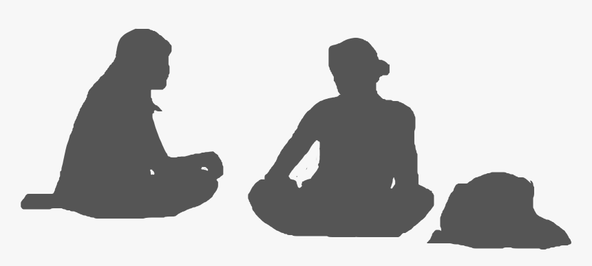 Sitting Silhouette White People - Human Silhouette Sitting Png, Transparent Png, Free Download