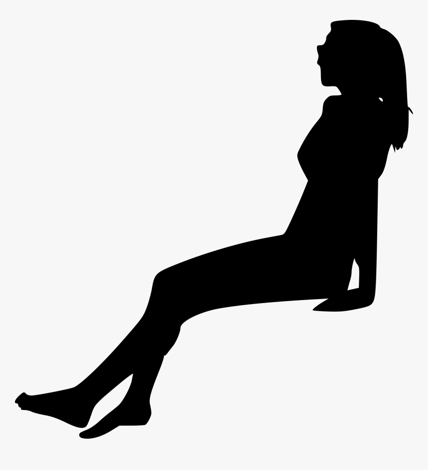 Woman Sitting Silhouette Png, Transparent Png, Free Download