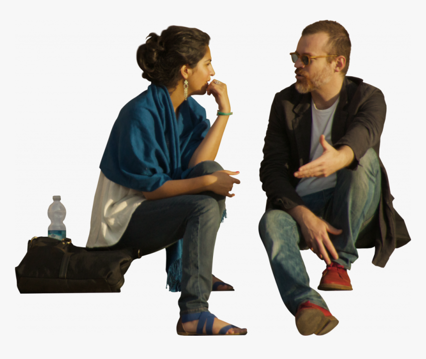 Couple Sitting Png - People Sitting And Talking Silhouette, Transparent Png, Free Download