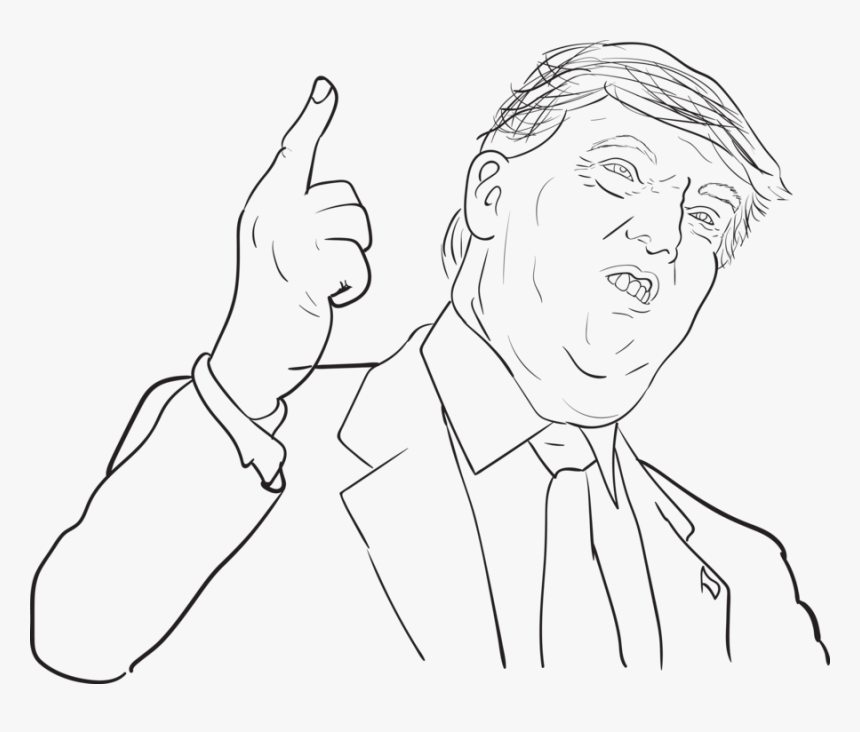 Donald Trump - Donald Trump Outline Drawing, HD Png Download, Free Download