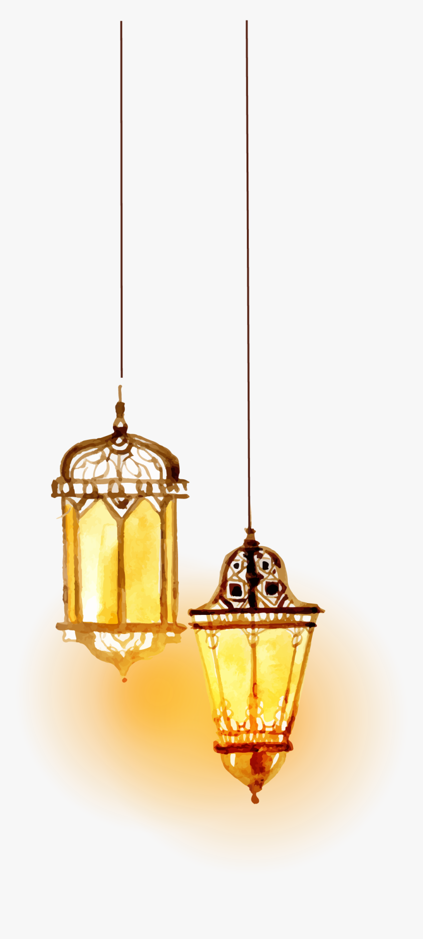 Lighting Islam Beautiful Watercolor Vector Transprent - Hanging Lamps Png, Transparent Png, Free Download