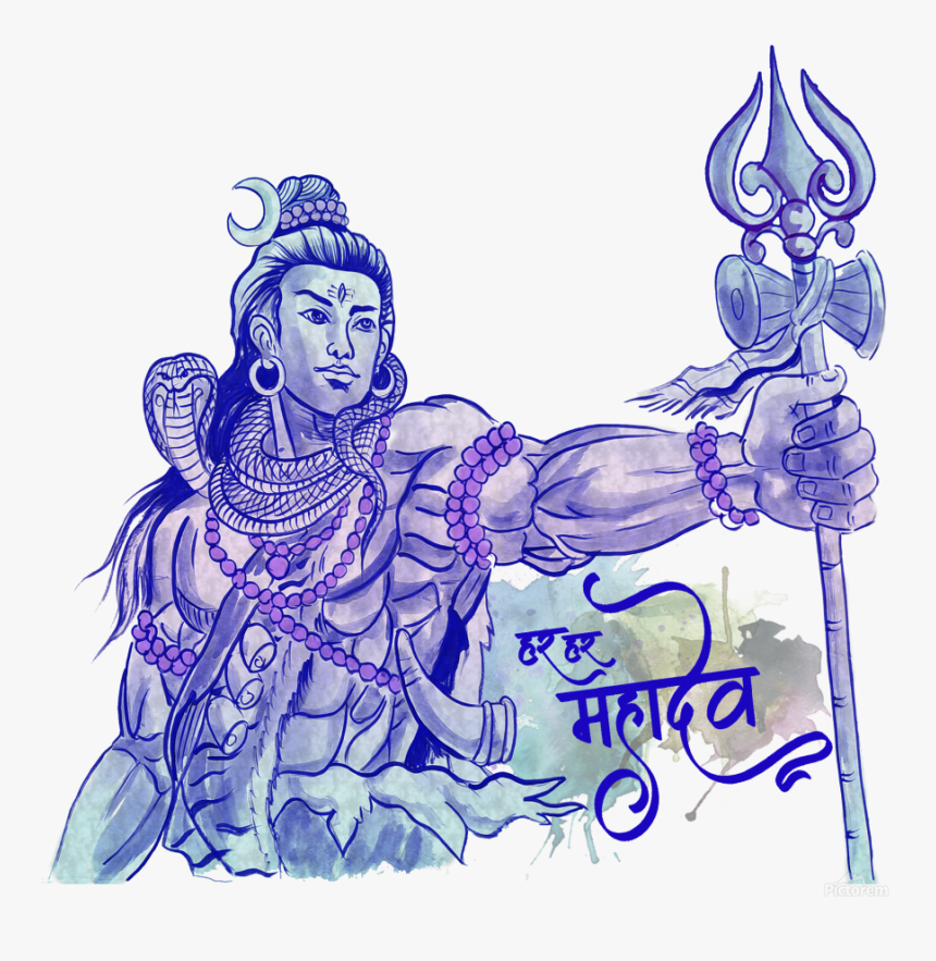 Mahadev Acrylic Painting Of Lord Shiva, HD Png Download, Free Download