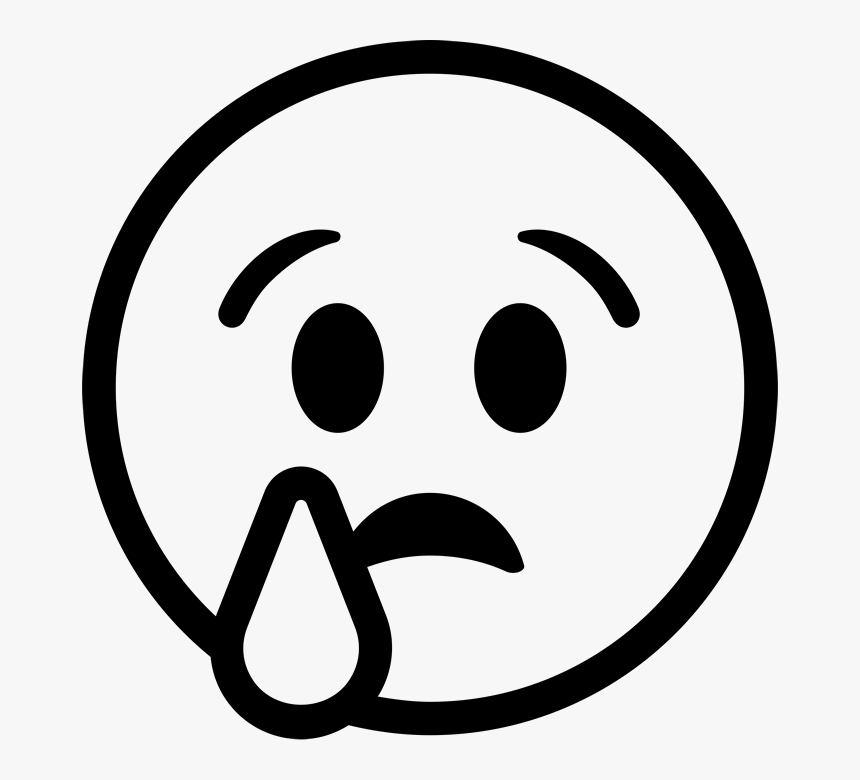 Emoji Sad Clipart Black And White, HD Png Download, Free Download