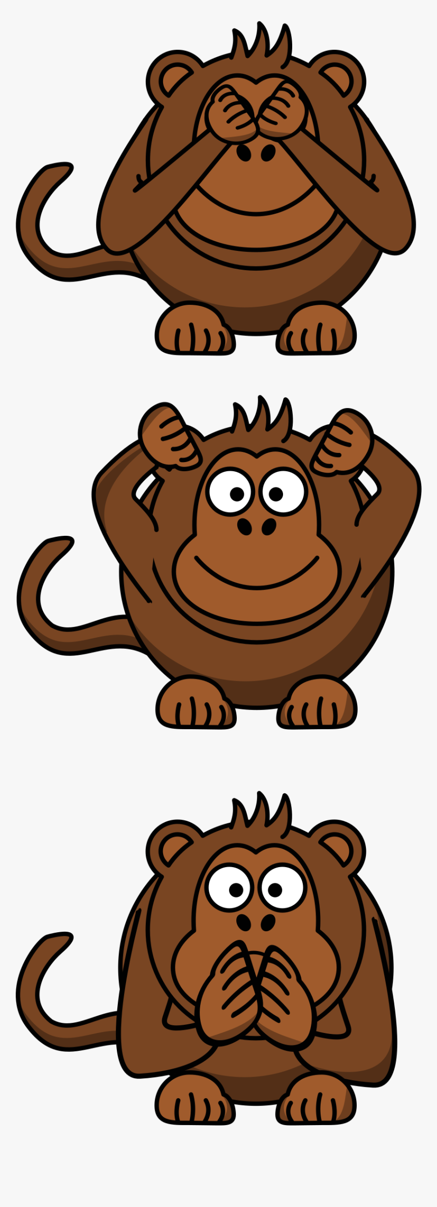 See/hear/speak No Evil Monkey Clip Arts - See No Evil Hear No Evil Speak No Evil Variations, HD Png Download, Free Download