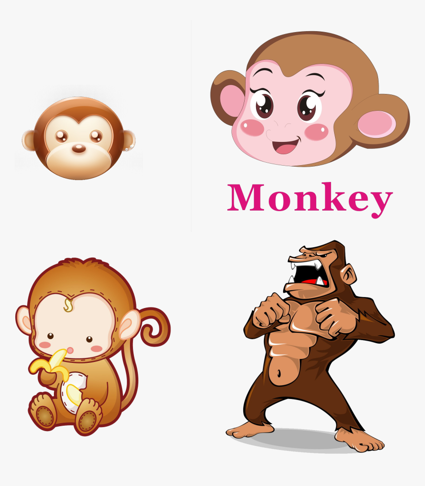 Western Gorilla Ape Clip Art - Cartoon Gorilla And Monkey, HD Png Download, Free Download