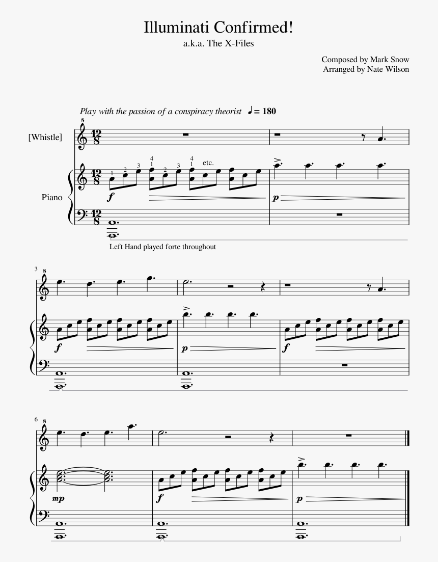 Illuminati Theme Song Piano Sheet Music, HD Png Download, Free Download