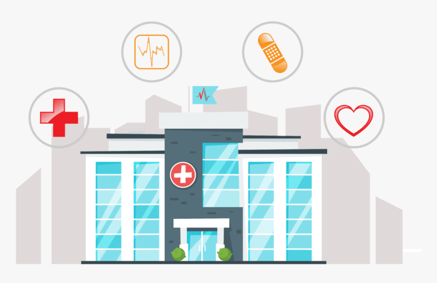 Urgent Care - Hospital Building Cartoon, HD Png Download, Free Download