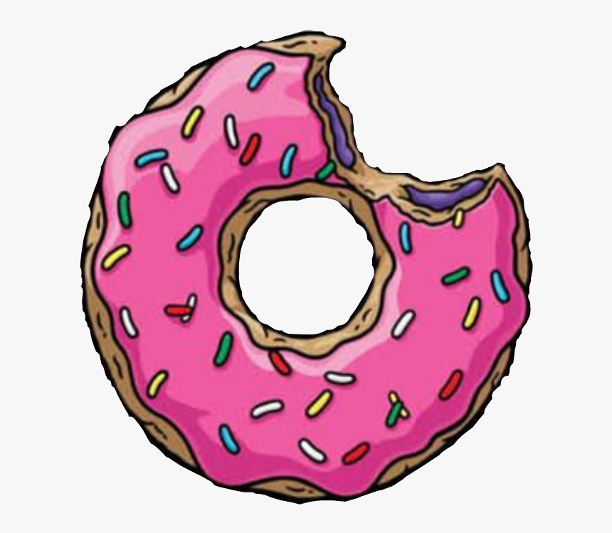 Doughnut Donut Simpsons Pink Bittendoughnut Bittendonut - Donut Png, Transparent Png, Free Download