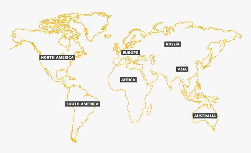 Map Yellow New - World Map, HD Png Download, Free Download