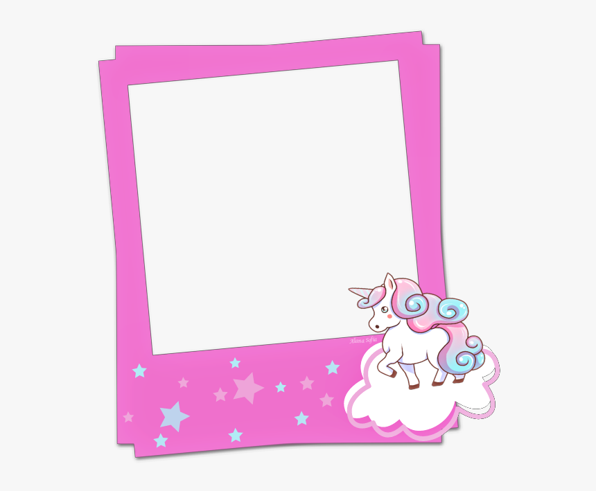 Transparent Polaroid Picture Clipart - Unicorn Frame Clipart, HD Png Download, Free Download