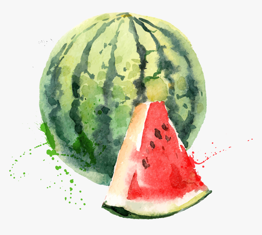 Fruit And Vegetables Easy Watercolor, HD Png Download, Free Download