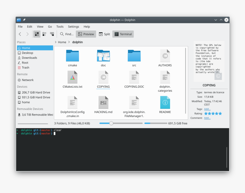 Dolphin Default View - Kde Dolphin, HD Png Download, Free Download
