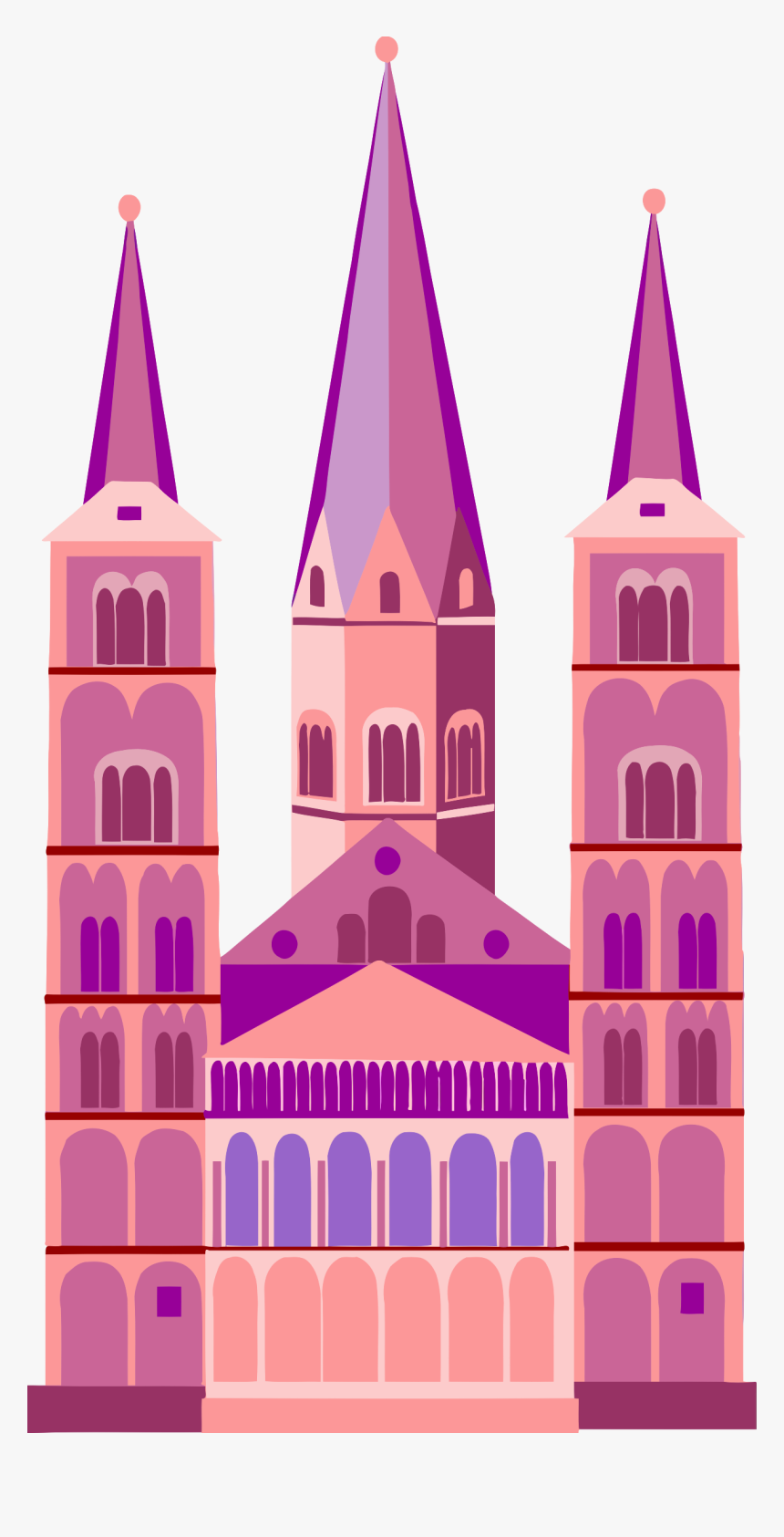 Fairytale Castle 1 Clip Arts - Iglesia Rosa, HD Png Download, Free Download