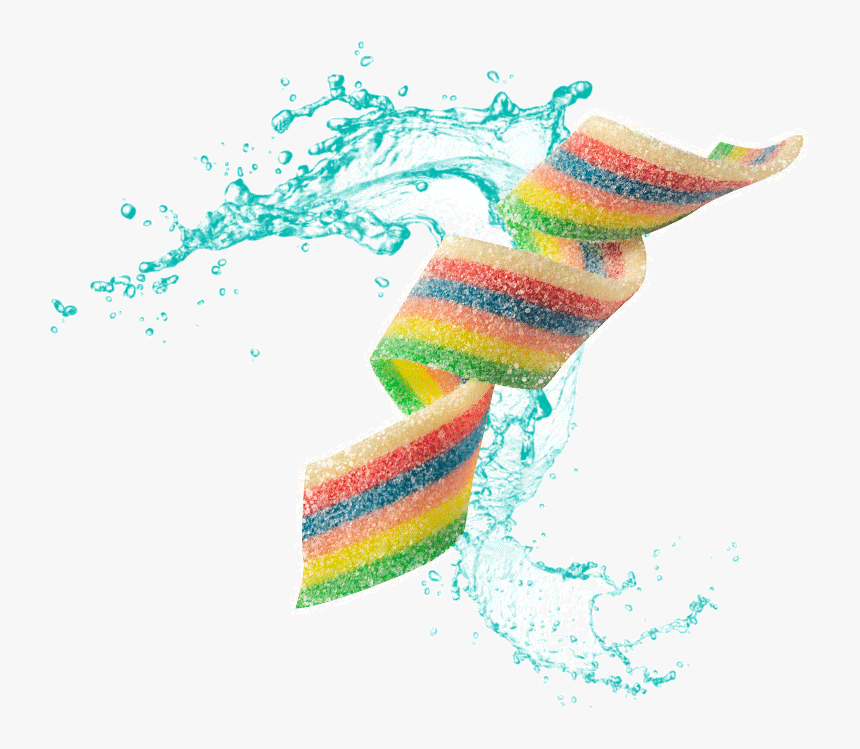 Rainbow Sour Belts Candy - Real Candy Png, Transparent Png, Free Download