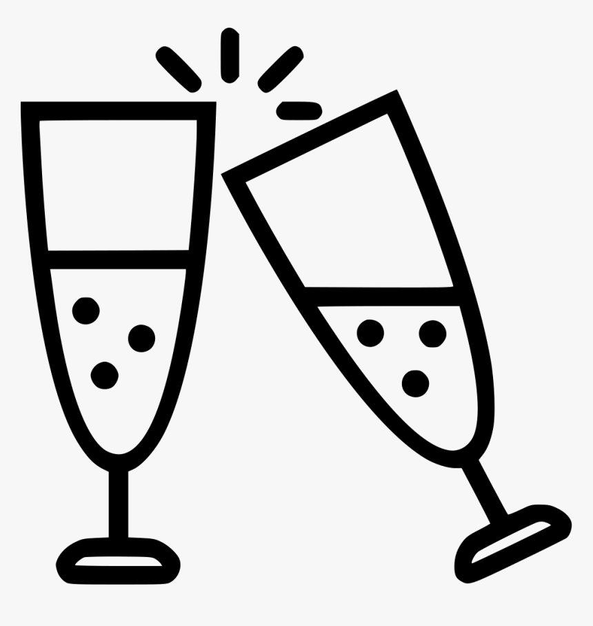 Champagne Glasses - Transparent Holiday Party Clip Art, HD Png Download, Free Download