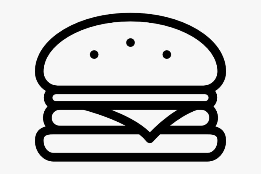 Burger Clipart Black And White, HD Png Download - kindpng.