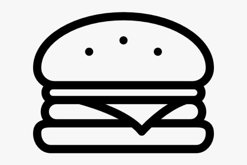 Burger Clipart Black And White, HD Png Download, Free Download