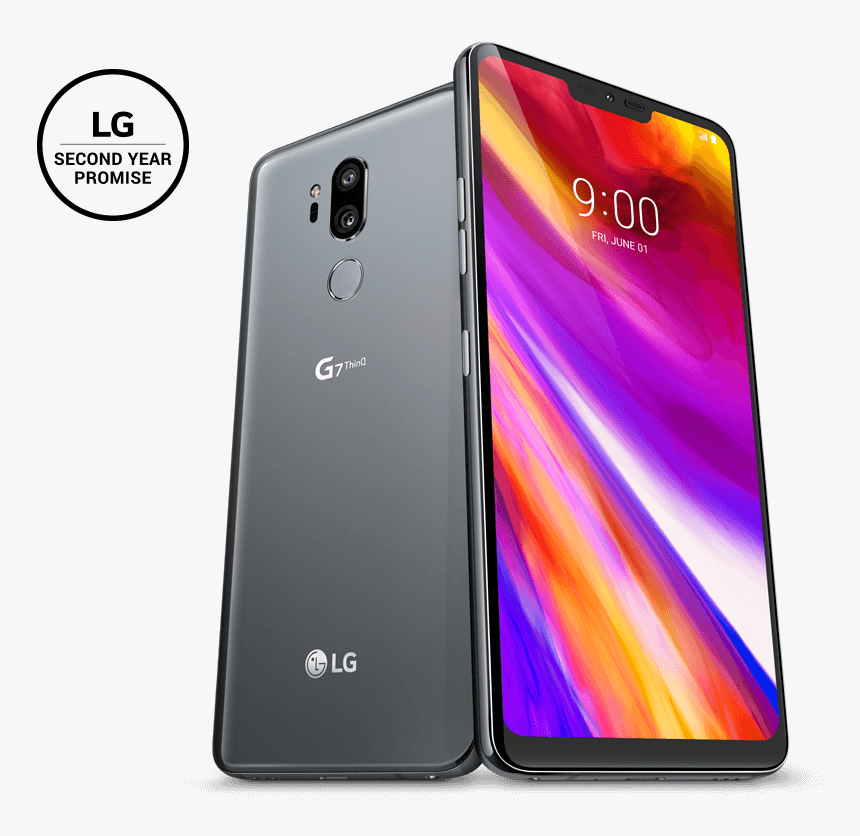 Front And Back Of The Lg G7 Thinq For-mobile - Lg G7 Thinq, HD Png Download, Free Download