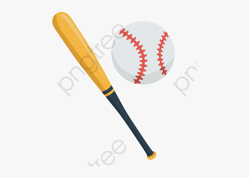 Baseball Clipart Cartoon Ball - 야구 배트 일러스트 Png, Transparent Png, Free Download