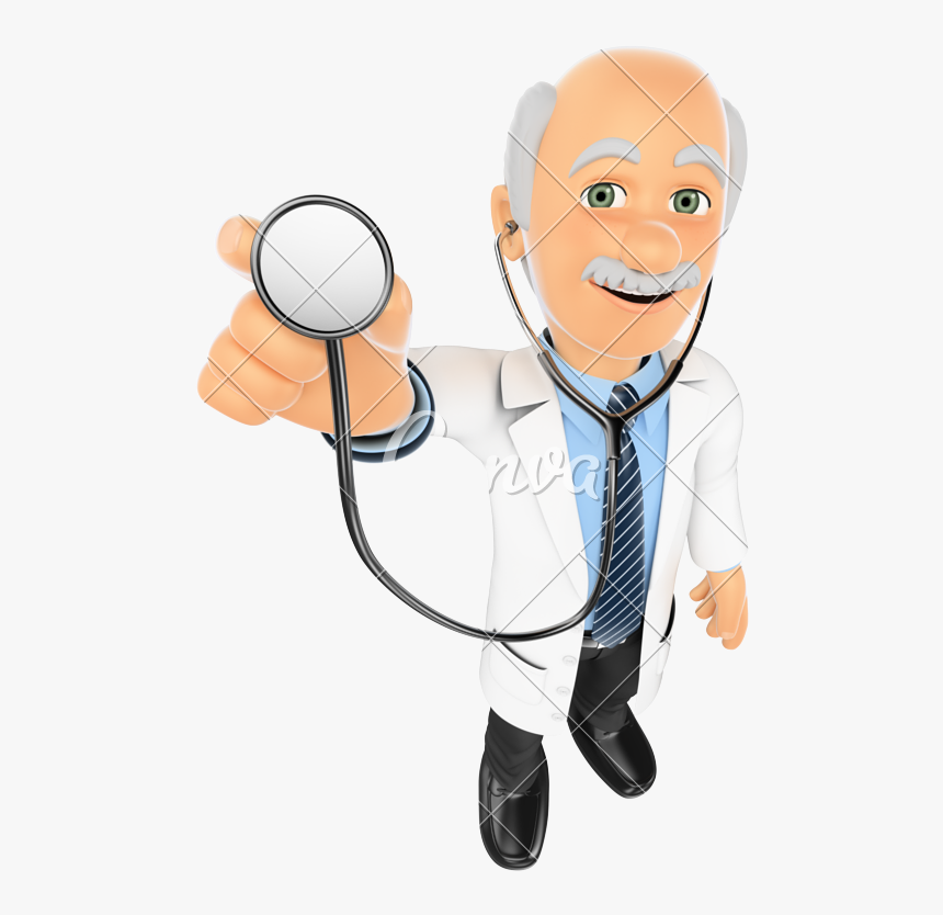 3d Doctor Listening With A Stethoscope - Physician, HD Png Download, Free Download