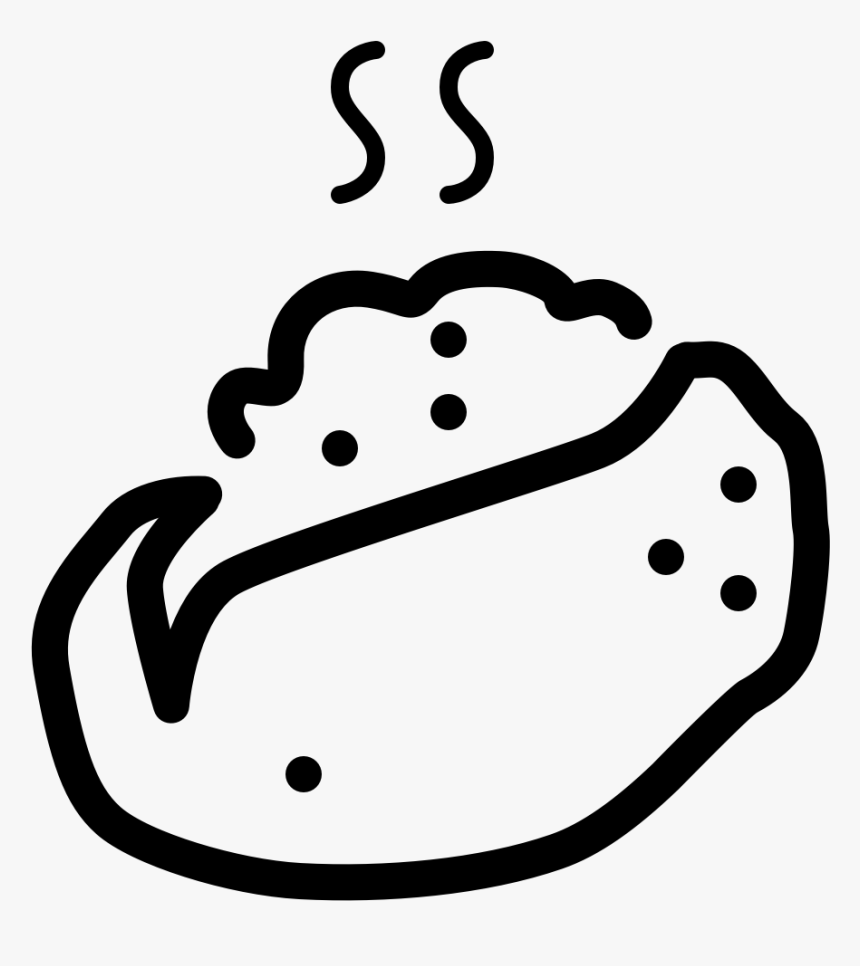 Food Potato Baked Food Potato Baked Food Potato Baked - Baked Potato Outline Clipart, HD Png Download, Free Download