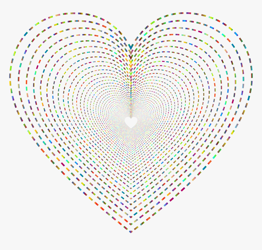 Dashed Line Art Heart Tunnel 2 No Background Clip Arts - Dashed Line Art, HD Png Download, Free Download