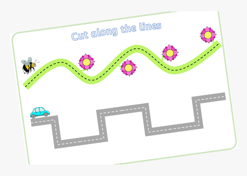 Scissor Skills/cut Along The Dotted Lines Using Tools - Cutting Activity For Eyfs, HD Png Download, Free Download