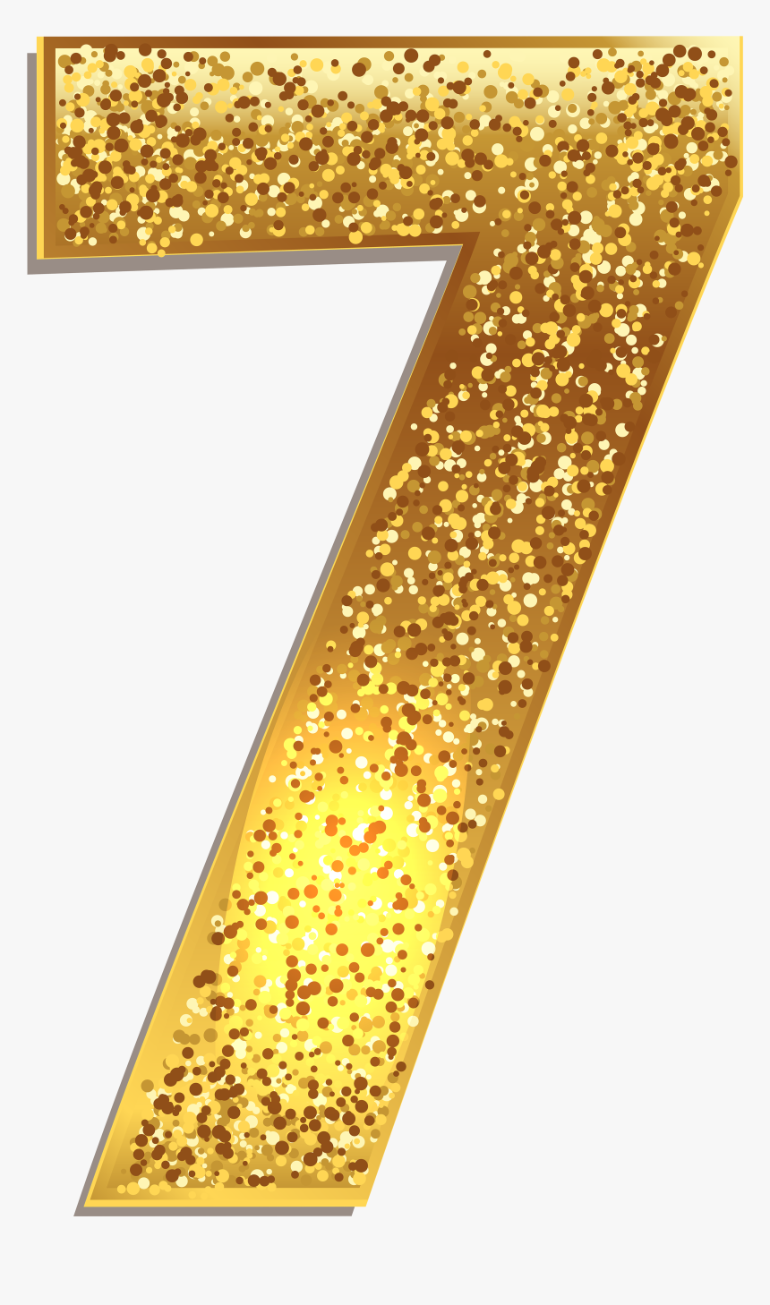 Gold Glitter Number Png Png Download Glitter Gold Number 7