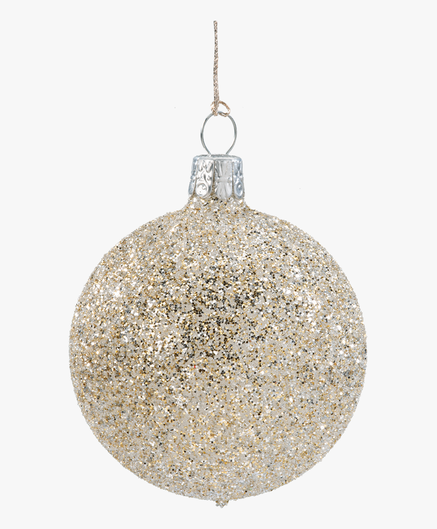 Glass Bauble With Glitter, Gold, 6cm - Christmas Ornament, HD Png Download, Free Download