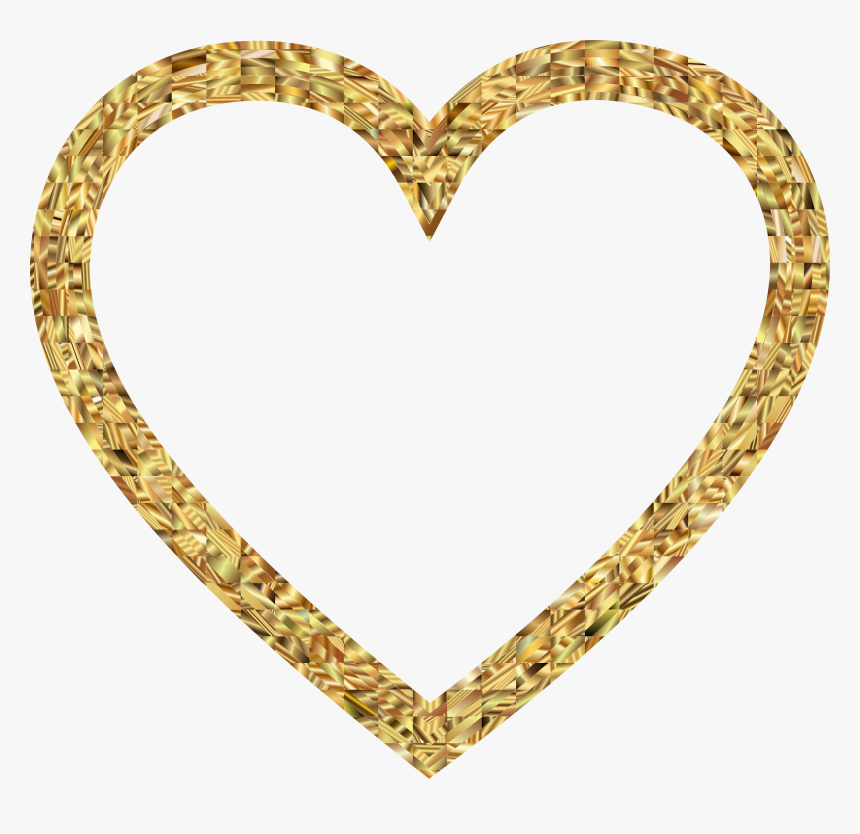 Gold Glitter Heart Png - Heart Frame No Background, Transparent Png, Free Download