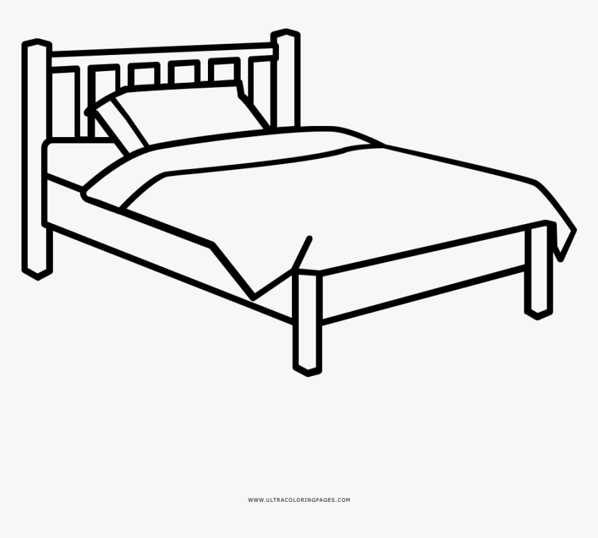 Bedroom Drawing Furniture - Bed Drawing Png, Transparent Png, Free Download