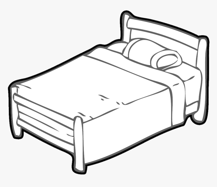 Bed Clip Art Free Clipart Images Transparent Png - Bed Black And White Clipart, Png Download, Free Download