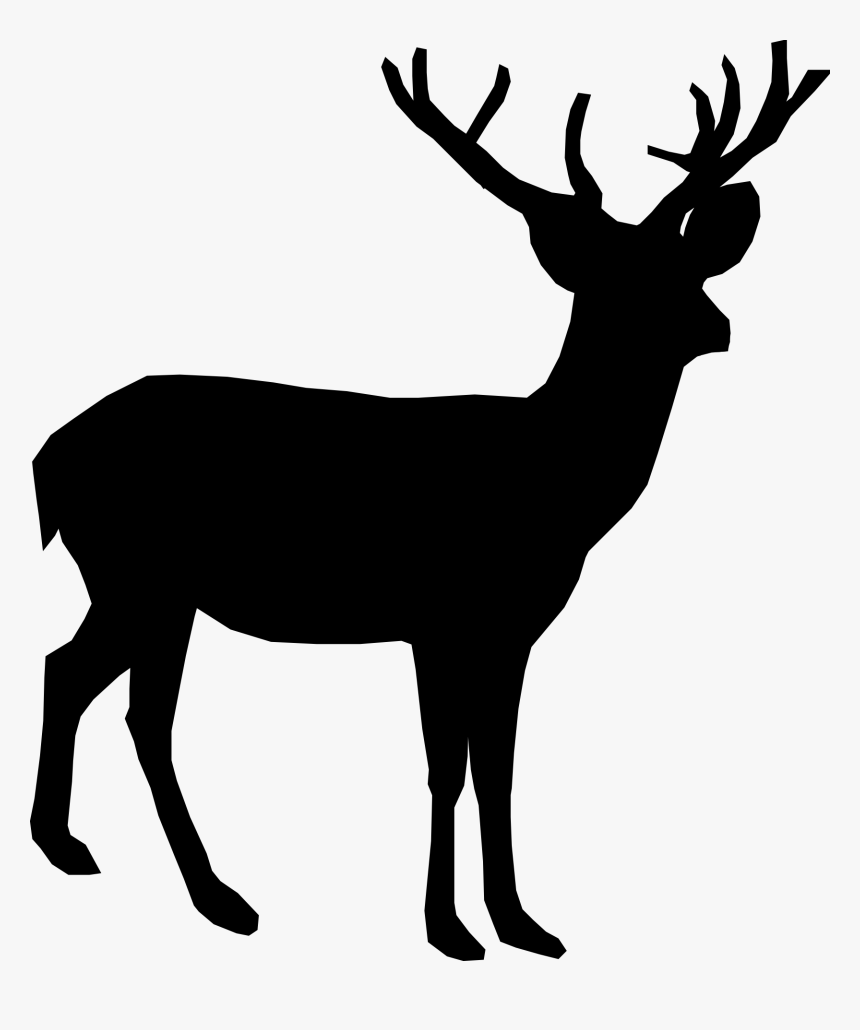 Deer Silhouette Moose Clip Art - Black Deer Clipart, HD Png Download, Free Download