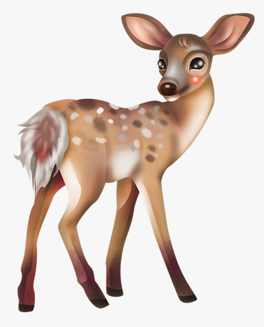 Freetoedit Nature Animal Deer Wildlife Babydeer Fawn - White Tailed Deer Cartoon, HD Png Download, Free Download
