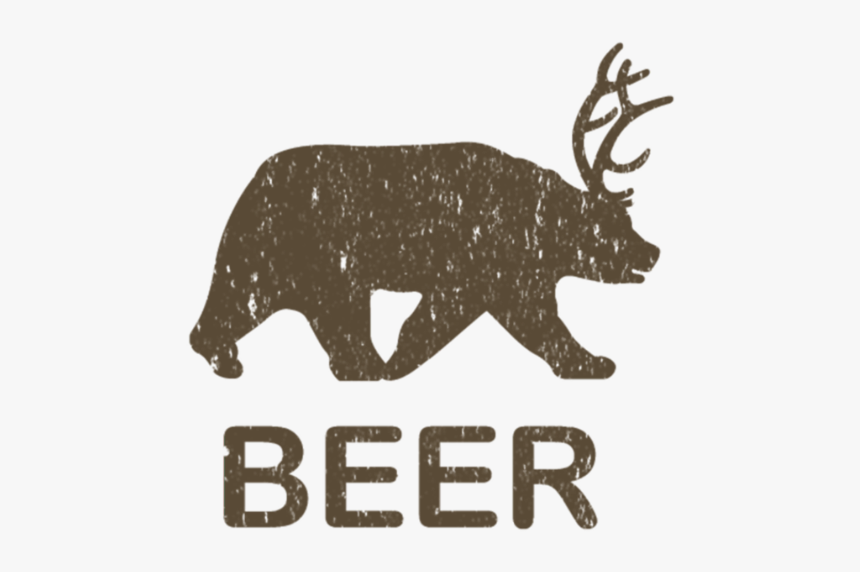 Beer Bear Deer Vintage - Caution Bear Sign, HD Png Download, Free Download