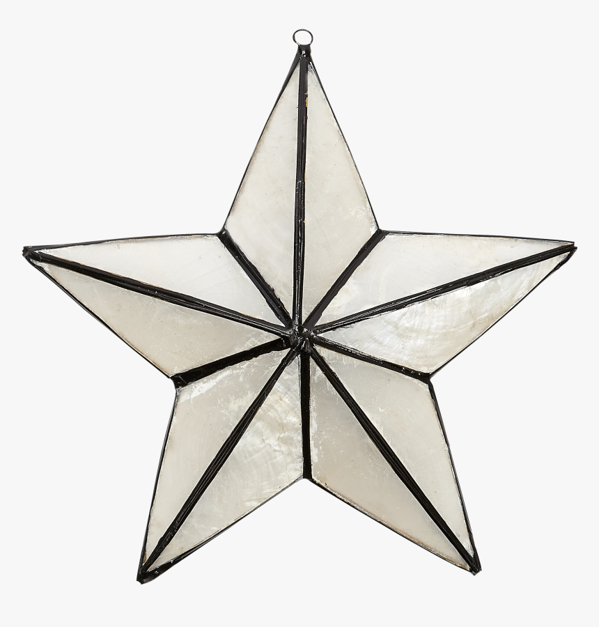Capiz 3d Star Ornament In White & Black - Drawing, HD Png Download - kindpng