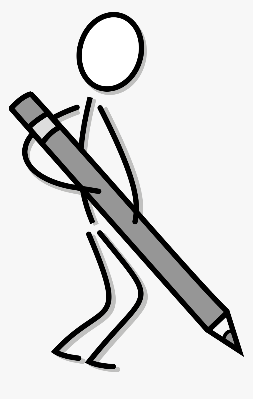 Stick Figure With Pencil Vector Clipart Image - Stick Figure Drawing Png, Transparent Png, Free Download
