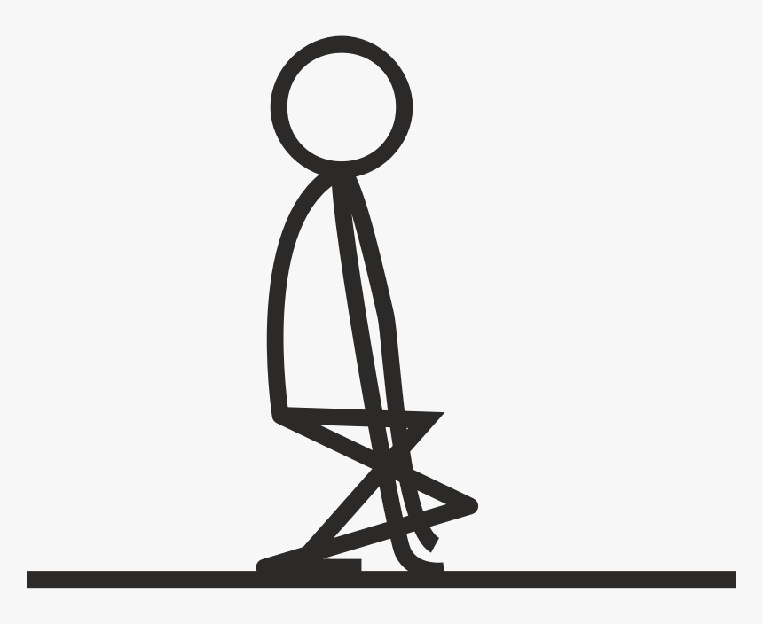 Stick Figure Squatting, HD Png Download, Free Download