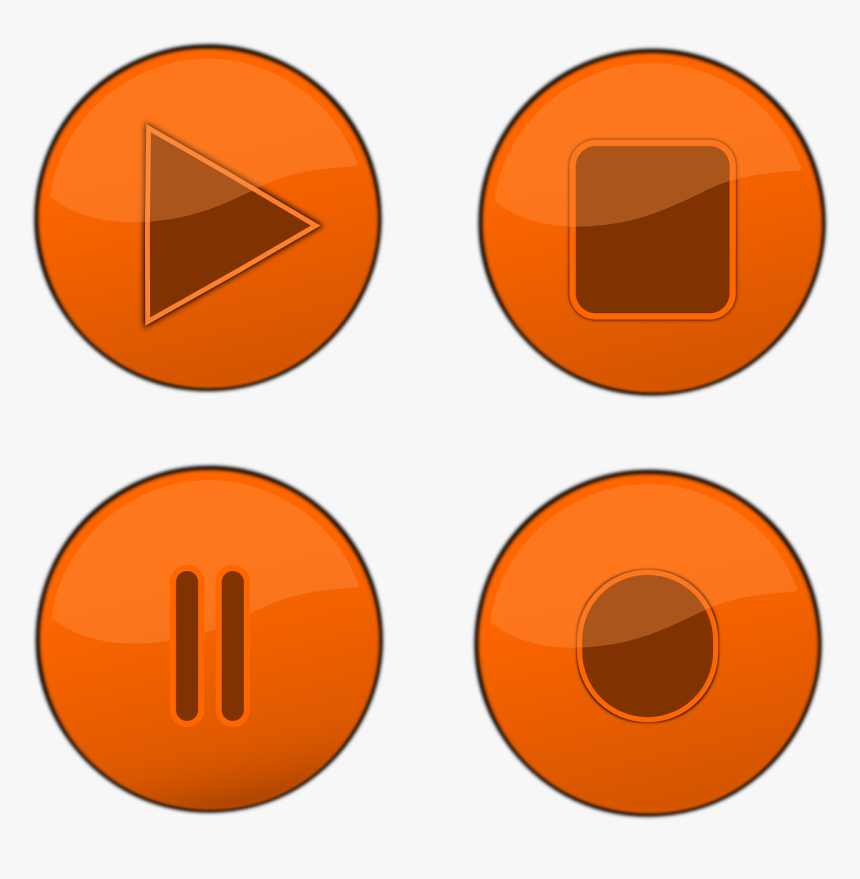 Buttons, Stop, Record, Pause, Play, Symbol, Player - Play Pause Stop Button Png, Transparent Png, Free Download