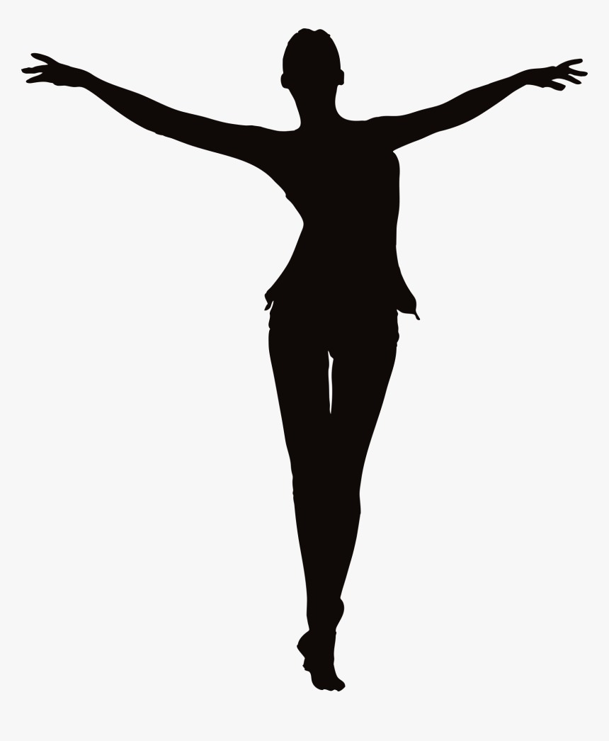 Silhouette Woman Arms Up, HD Png Download, Free Download