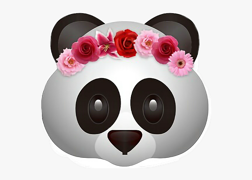 Panda Emoji Flower Flowercrown Freetoedit - Flower Crown Panda Emoji, HD Png Download, Free Download