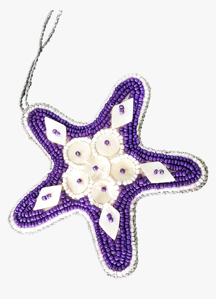 Starfish Purple Mop & Beads Ornament - Pendant, HD Png Download, Free Download