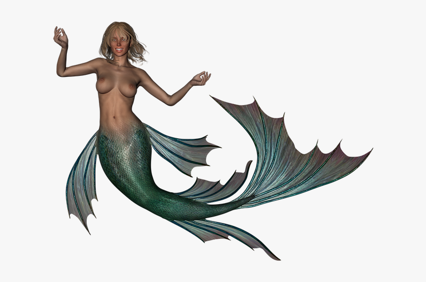 Desnuda, Sirena, Fantasía, Cola De Pescado, Aletas - Mermaid, HD Png Download, Free Download