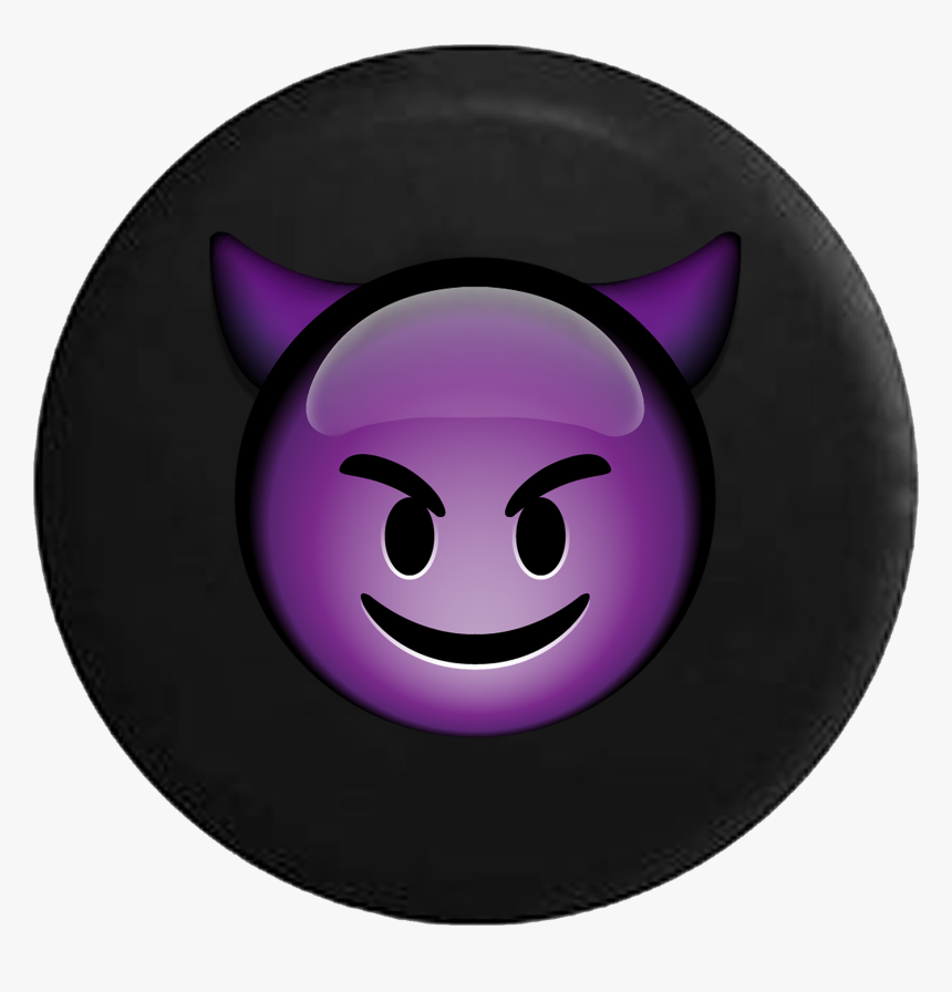 Purple Evil Text Emoji Devil Face - Whatsapp Emoji Del Diablito, HD Png Download, Free Download