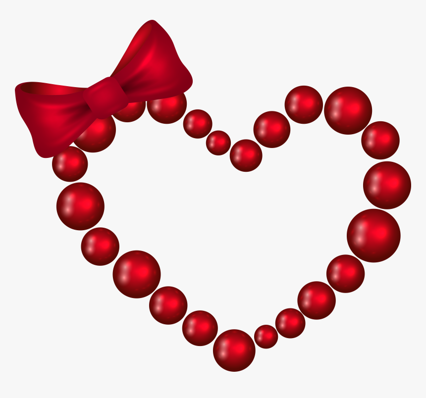 Red Heart With Bow Transparent Png Clip Art Image, Png Download, Free Download