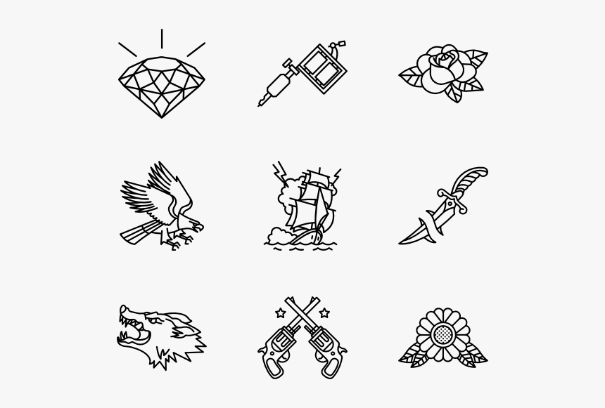 Vintage Tattoos - Tattoo Icons Png, Transparent Png, Free Download