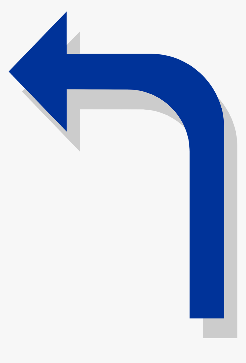 Up Vector Blue Curved Arrow - Bent Left Arrow, HD Png Download, Free Download