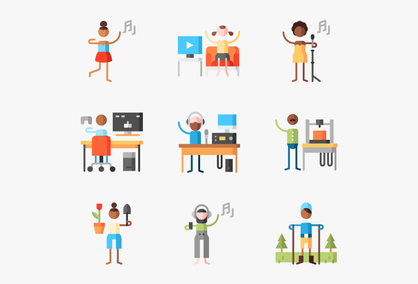 Clip Art Freetime Hobbies - Hobbies Cartoon Png, Transparent Png, Free Download