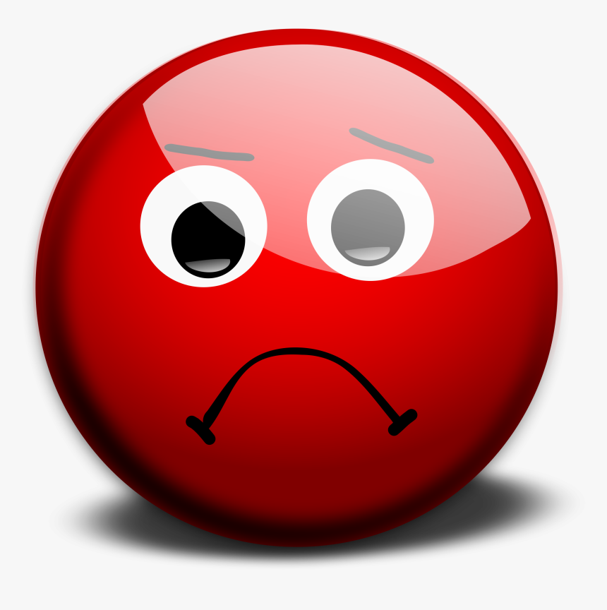 Sad Face - Red Sad Face Emoji, HD Png Download, Free Download